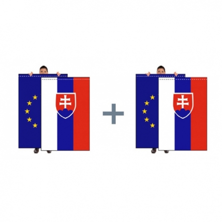 Sada SR+EU zástava 100x150 cm