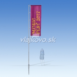 Teleskop 1,6 až 5,8 m - mobilný vlajkový stožiar + zástava